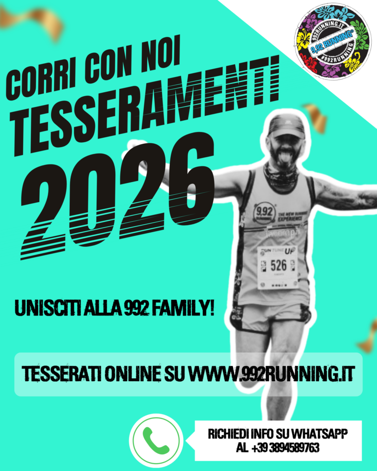 Aprono i tesseramenti Fidal 2026 di 9,92 Running