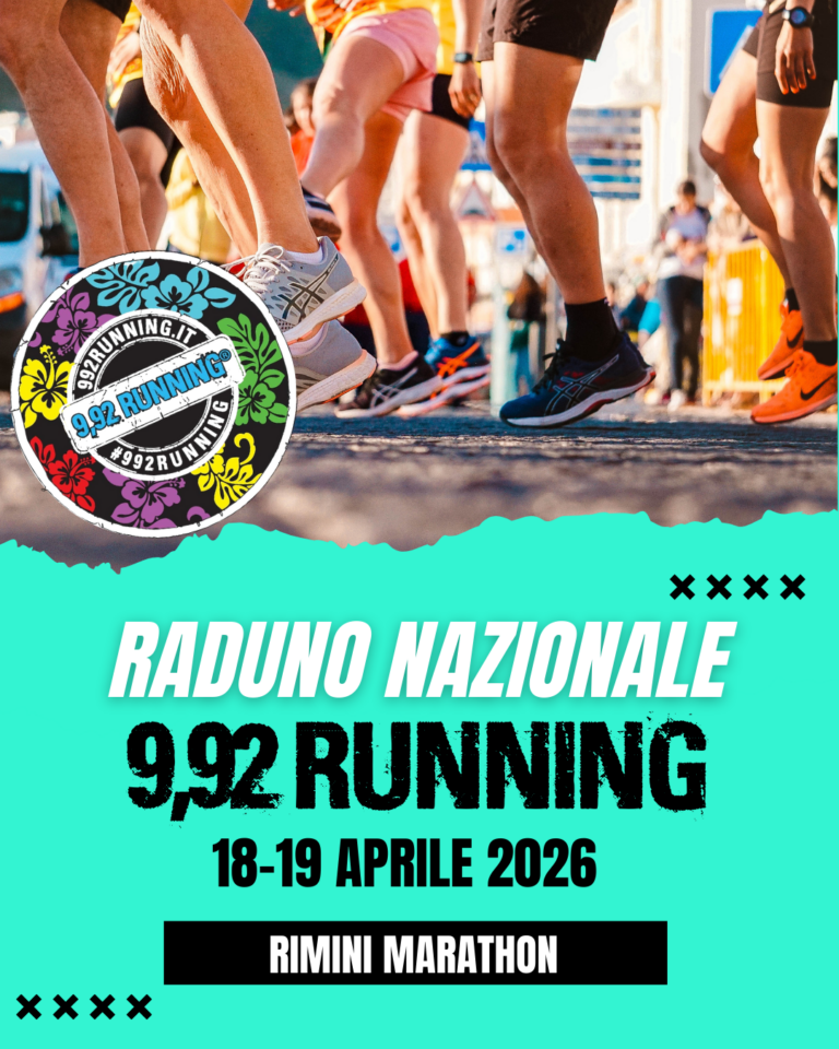 Raduno Nazionale 9,92 Running: Rimini, 18-19 Aprile 2026